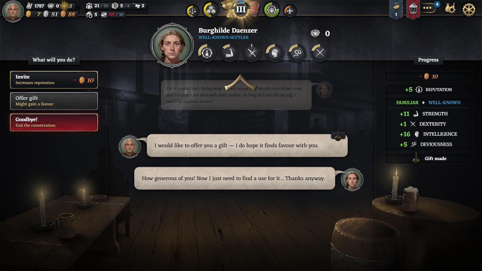 Official Tavern wrong-gift feedback with Gift made and zero Favours